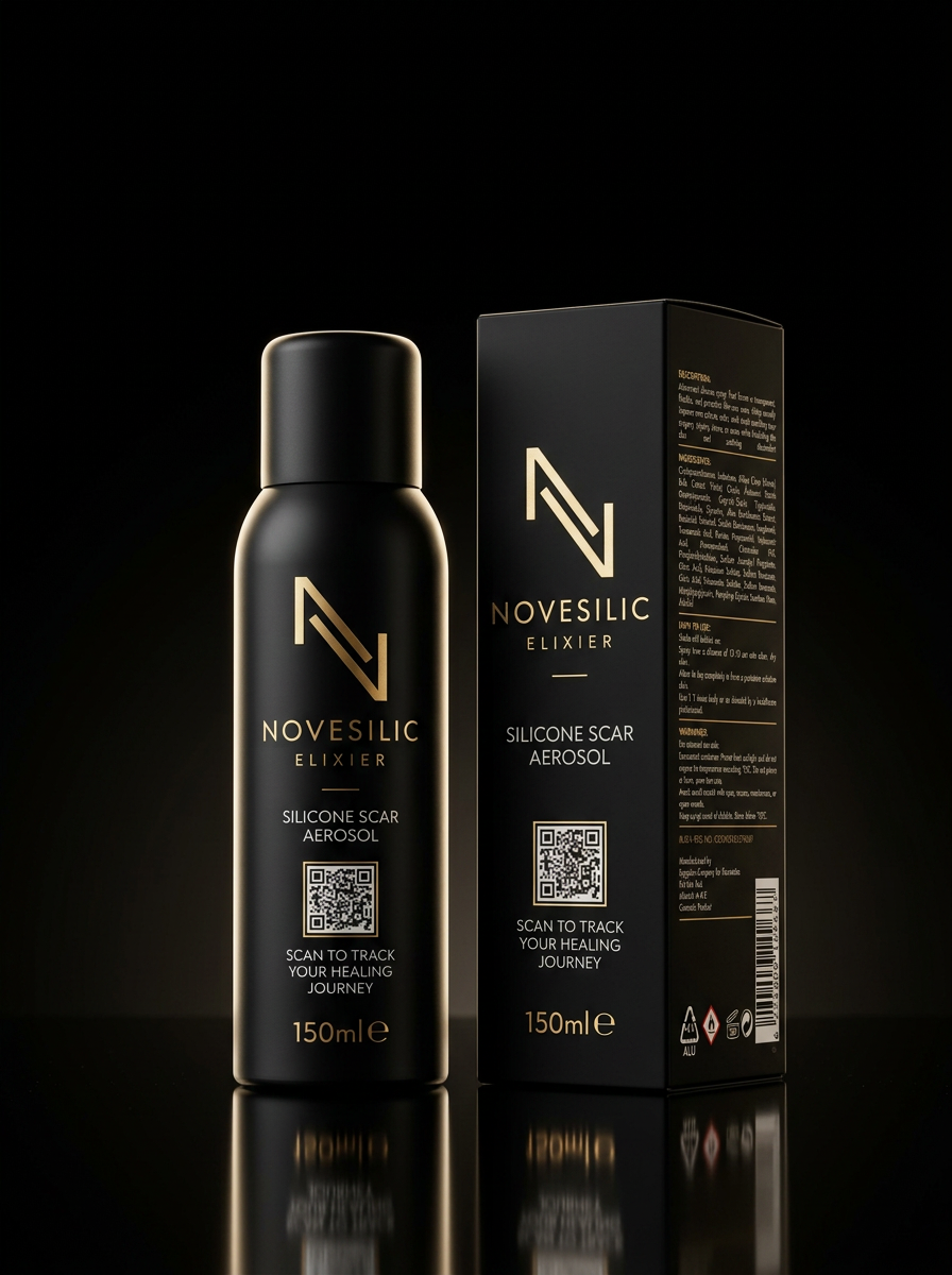 Novesilic Elixier Silicone Scar Aerosol aerosol can with a fine mist of spray